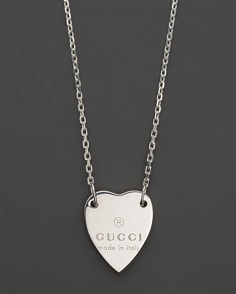 gucci icon heart necklace|gucci trademark necklace.